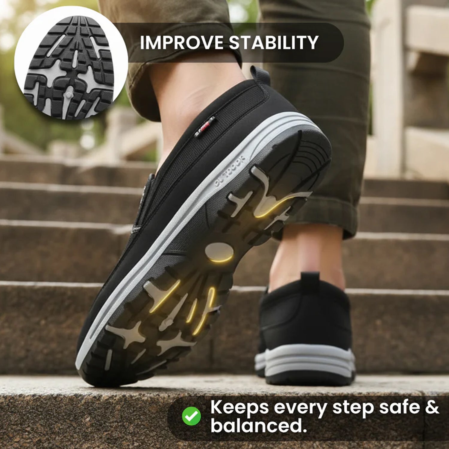 Ortho Loafers - Comfortable Orthopedic Shoes for Men - Gray